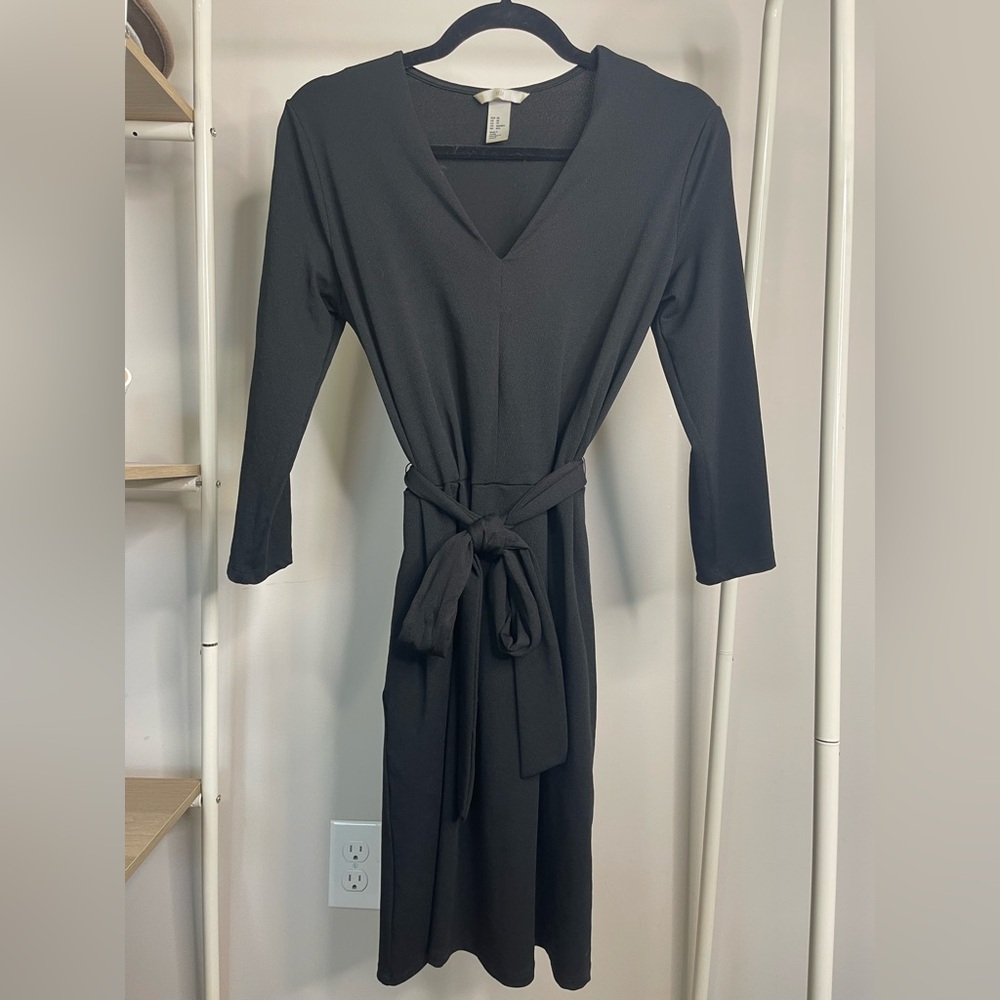 H&M Black Tie-front Dress